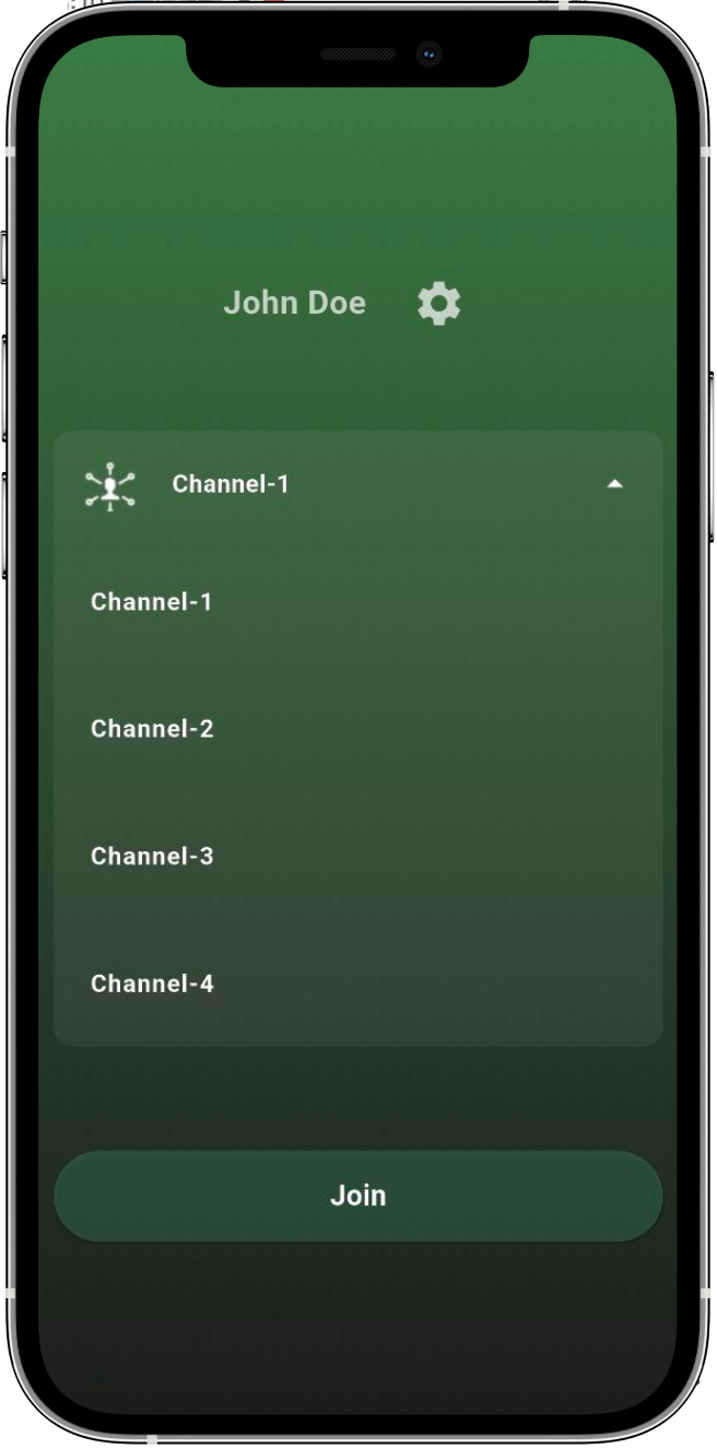 PTTHex push-to-talk conversation screen